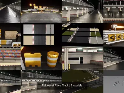 Full Asset Race Track 3D Model Pack