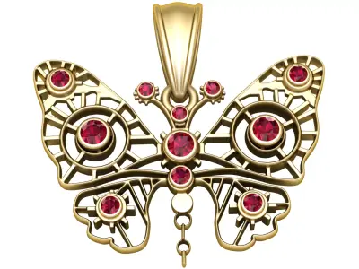 Golden Butterfly Pendant  3D print model