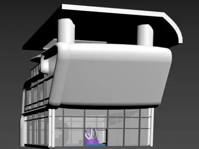 Predio Comercial Modelo Futuristico 3D model