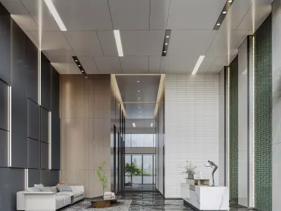 Modern reception lobby 3D model