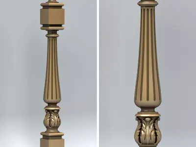 Newel post 003 3D model