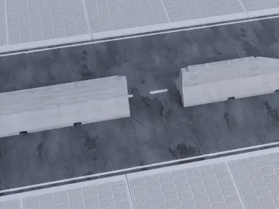 Street Element Barrier Concrete End Low-poly 3D model