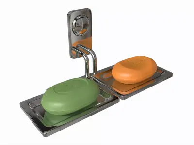 Bathroom Double Soap Holder 01 3D model