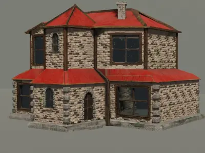 3D stylized house model Free low-poly 3D model