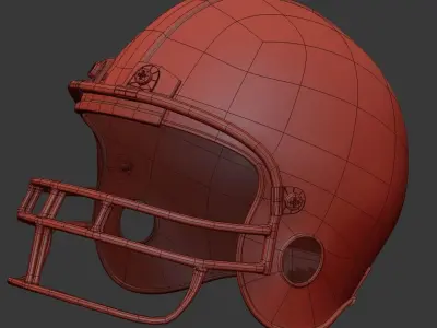 Regulation NFL Football and Helmet 3D model