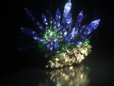 Crystal Formation Low-poly 3D model