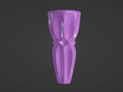 Vase porcelain pink 2 3D model