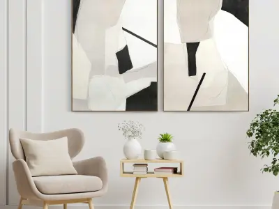 Plaster Two Photo Frame 72 Low-poly 3D model