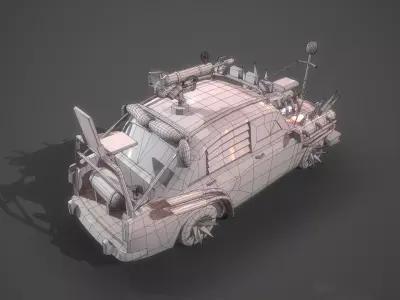 Apocalyptic Car Modular Pack Low-poly 3D model