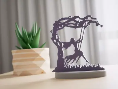 TREE GIRL DESK DECORATION Free 3D print model