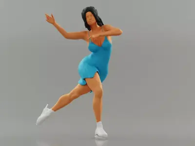 Ice Skating Girl Dress 3D print model