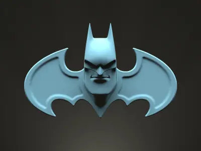 BATMAN cartoon head on decorative stand pack 3D print model