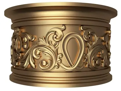 Carved Capital 1306 Low-poly 3D model