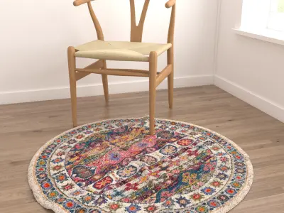 Round Rug Set 153 3D model