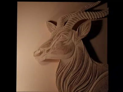 Antelope CNC 3d Print High Relief Sand Casting 3D print model