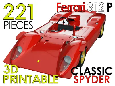 Ferrari 312 P Spyder Classic - Car Kit 3D print model