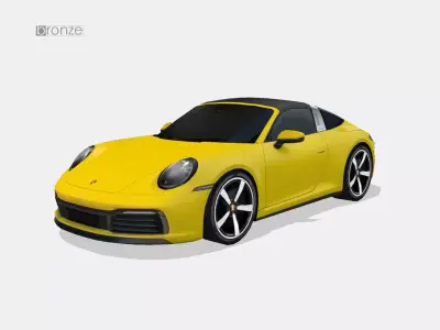 Porsche 911 Targa 992 Low-poly 3D model