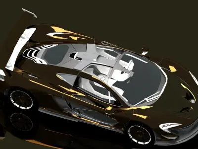 GOLD SPORT CAr 3D model