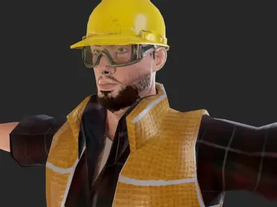 Worker1 Animations Pack Low-poly 3D model