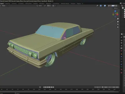 Chevrolet Impala 1963 Convertible 4-Door Close top 3D print model