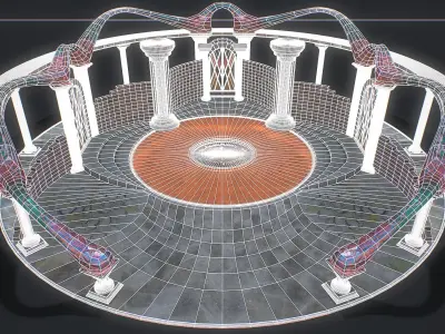 Fantasy fight arena Low-poly 3D model