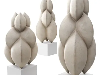 Lotus Vase Low-poly 3D model