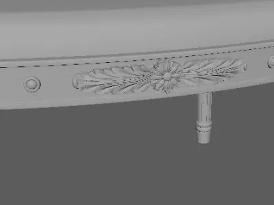 armchair ornate chair with gold trim 3D model