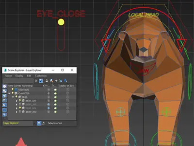 LOW POLY BEAR RIGGED AND ANIMATED GAME CHARACTER Low-poly 3D model