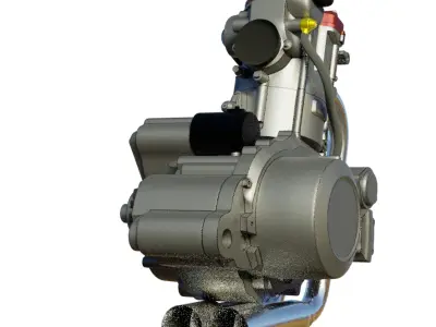 Husqvarna SM 630 TE 630  Engine 3D Customisable model Low-poly 3D model