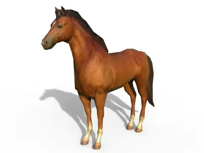 Horse game ready  Low-poly 3D model