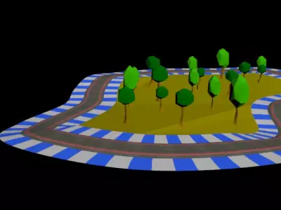 Funny Road LOW POLY Free low-poly 3D model