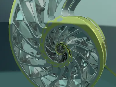 Nautilus shell metal sculpture low poly Low-poly 3D model