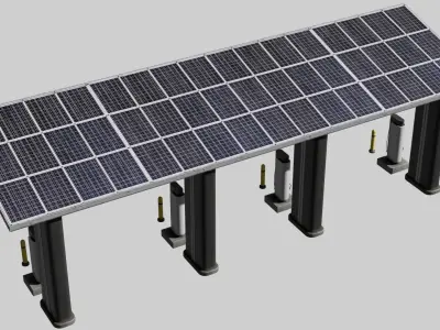 Electric Charging Station Car Low Poly  Low-poly 3D model