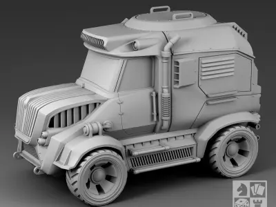 Futuristic armored vehicle 3D print model