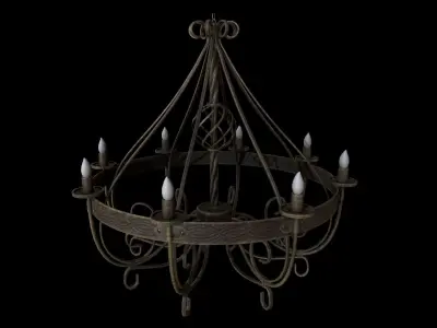 Forged Chandelier Low-poly 3D model