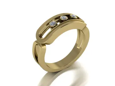 Messika Ring Gold 3D print model buy