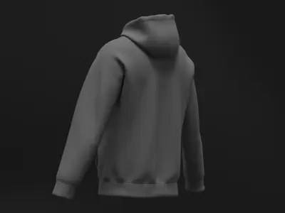 Male regular hoodie 3D model