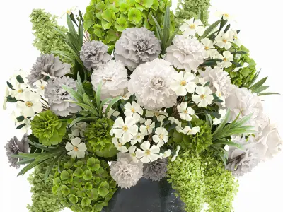 Bouquet of flowers in a Vase 112 3D model