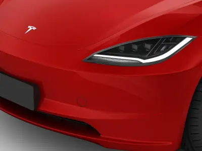 Tesla Model 3 2024 With Interior 3D model 3D model