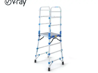 Adjustable Scaffold Ladder Aluminum Alloy model pack Low-poly 3D model