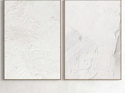 Plaster Two Photo Frame 177 Low-poly 3D model
