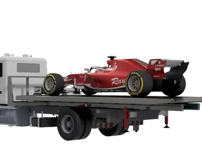 Towing Car Carrier Low Loader  3D model