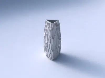 Vase triangle with organic dents 3D print model