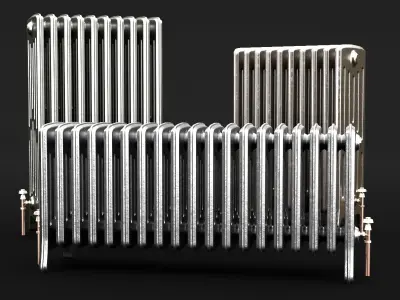 Cast Iron radiator set 3D model