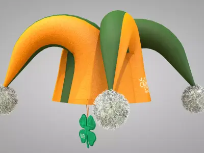 St Patrick Jester Hat 3D Model 3D model