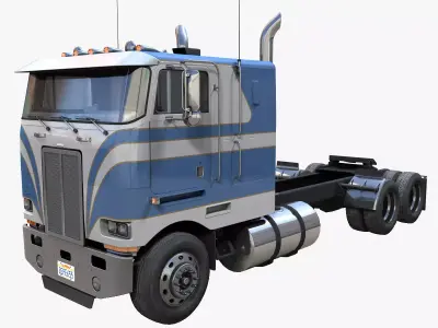 Peterbilt 362 cabover tracktor Low-poly 3D model