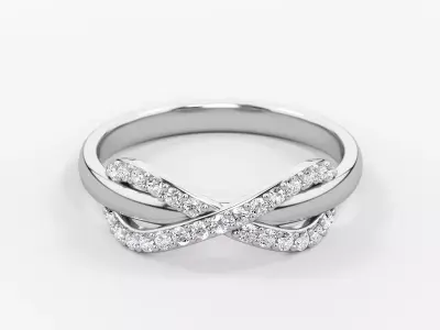 Infinity ring with stones finger size 8 3D print model