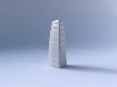 Vase curved tipping triangle with smooth horizontal dents 3D print model