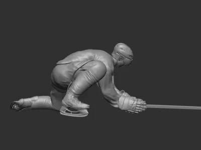 hockey player blocking pose 3D print model
