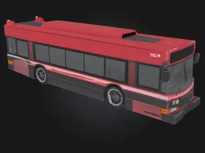 Articulated Red Bus Model  Urban Public Transport  3D model